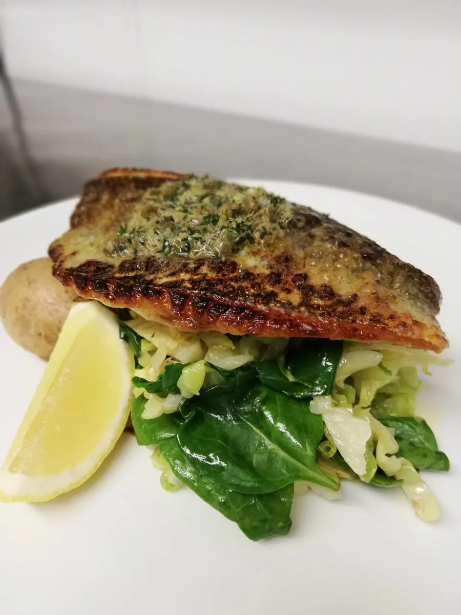 A fish dish with greens and lemon from Morleys’ own photo collection